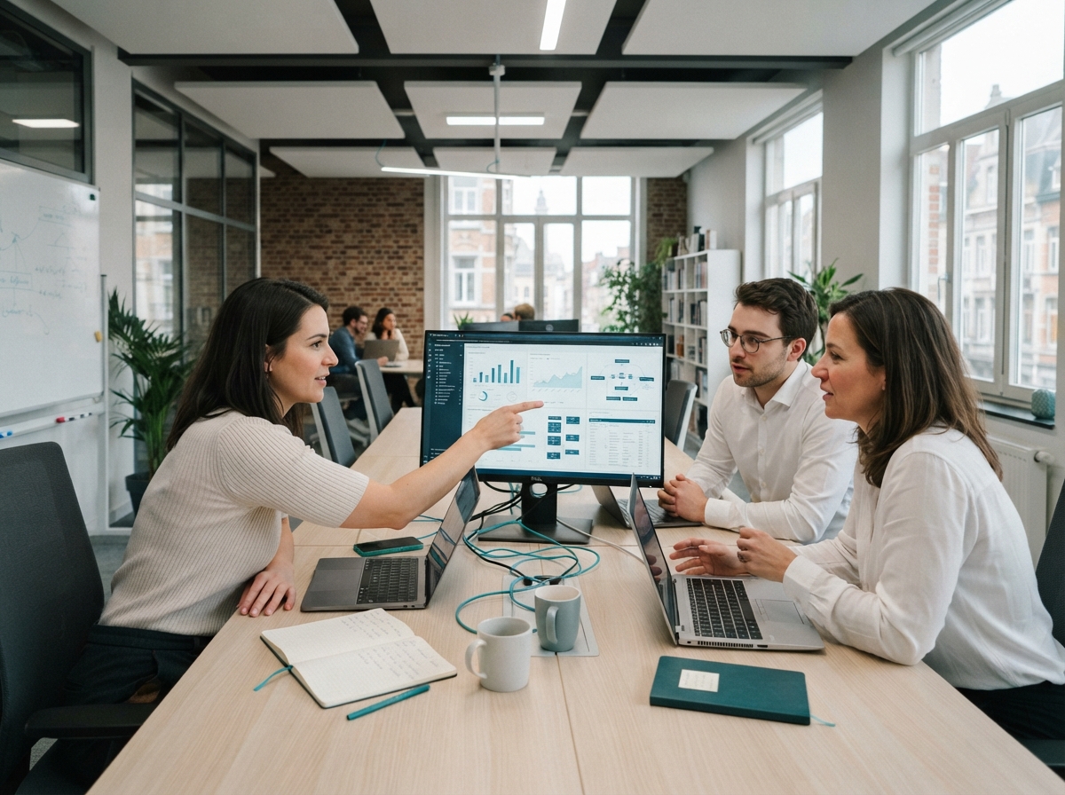 Vortexis AI beveiligingsinfrastructuur en compliance-team aan het werk